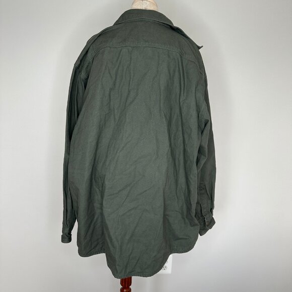Carhartt Olive Green Flannel Lined Duck Canvas Snap Button Jacket Men's XL - Picture 3 of 10